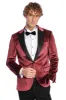 Slim Fit Velvet Burgundy Men Sparkle Tuxedo Jacket - Wessi sold by Wessi