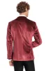 Slim Fit Velvet Burgundy Men Sparkle Tuxedo Jacket - Wessi sold by Wessi