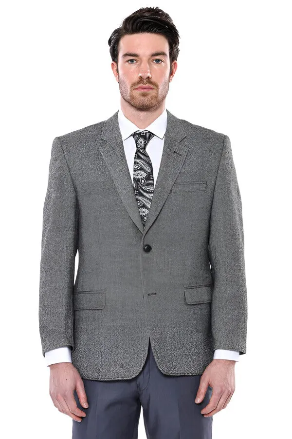 4 Drop Regular Cut Wool Grey Men Blazer - Wessi sold by Wessi
