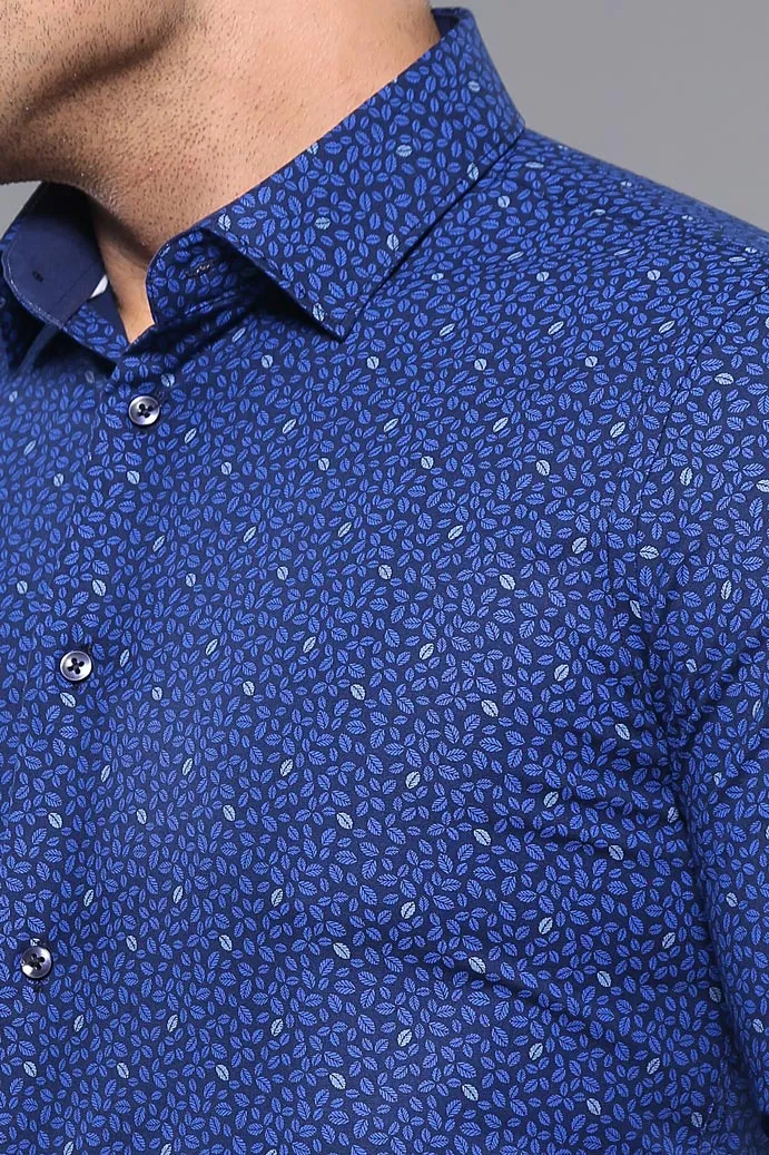 Patterned Blue Long Sleeve Shirt | Wessi sold by Wessi product image thumbnail 3