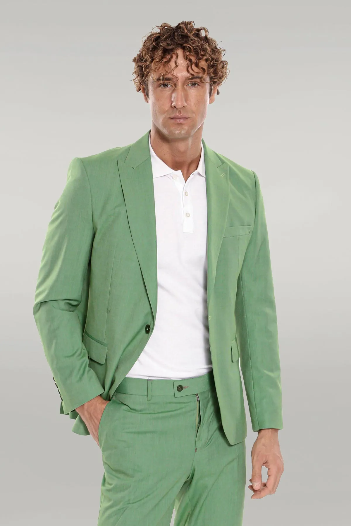 2 Piece Patterned Slim Fit Green Men Suit - Wessi sold by Wessi product image thumbnail 5