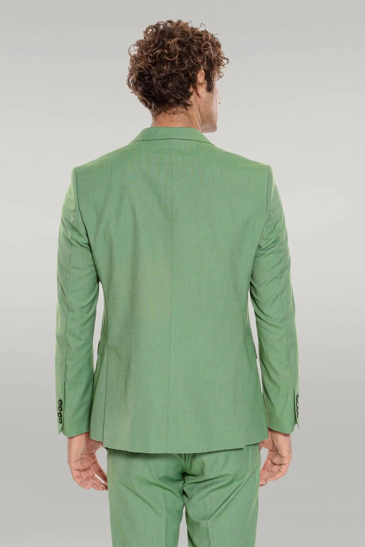 2 Piece Patterned Slim Fit Green Men Suit - Wessi sold by Wessi product image thumbnail 4