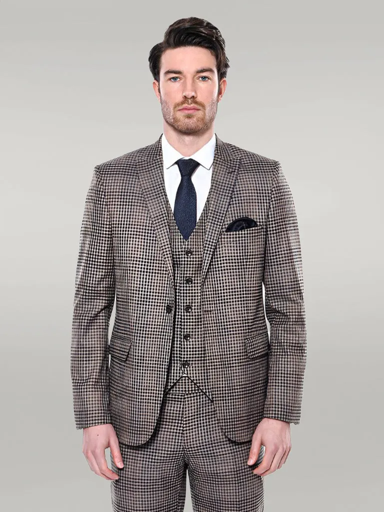 Plaid Slim-Fit Brown Men Blazer - Wessi sold by Wessi product image thumbnail 3