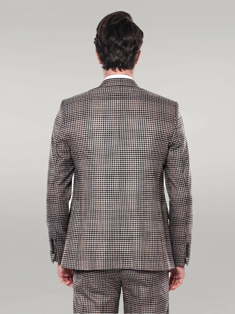 Plaid Slim-Fit Brown Men Blazer - Wessi sold by Wessi product image thumbnail 4