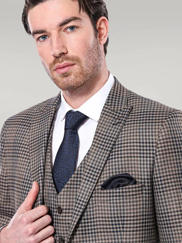 Plaid Slim-Fit Brown Men Blazer - Wessi sold by Wessi product image thumbnail 2