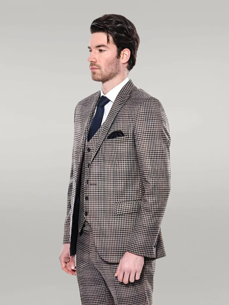 Plaid Slim-Fit Brown Men Blazer - Wessi sold by Wessi product image thumbnail 5