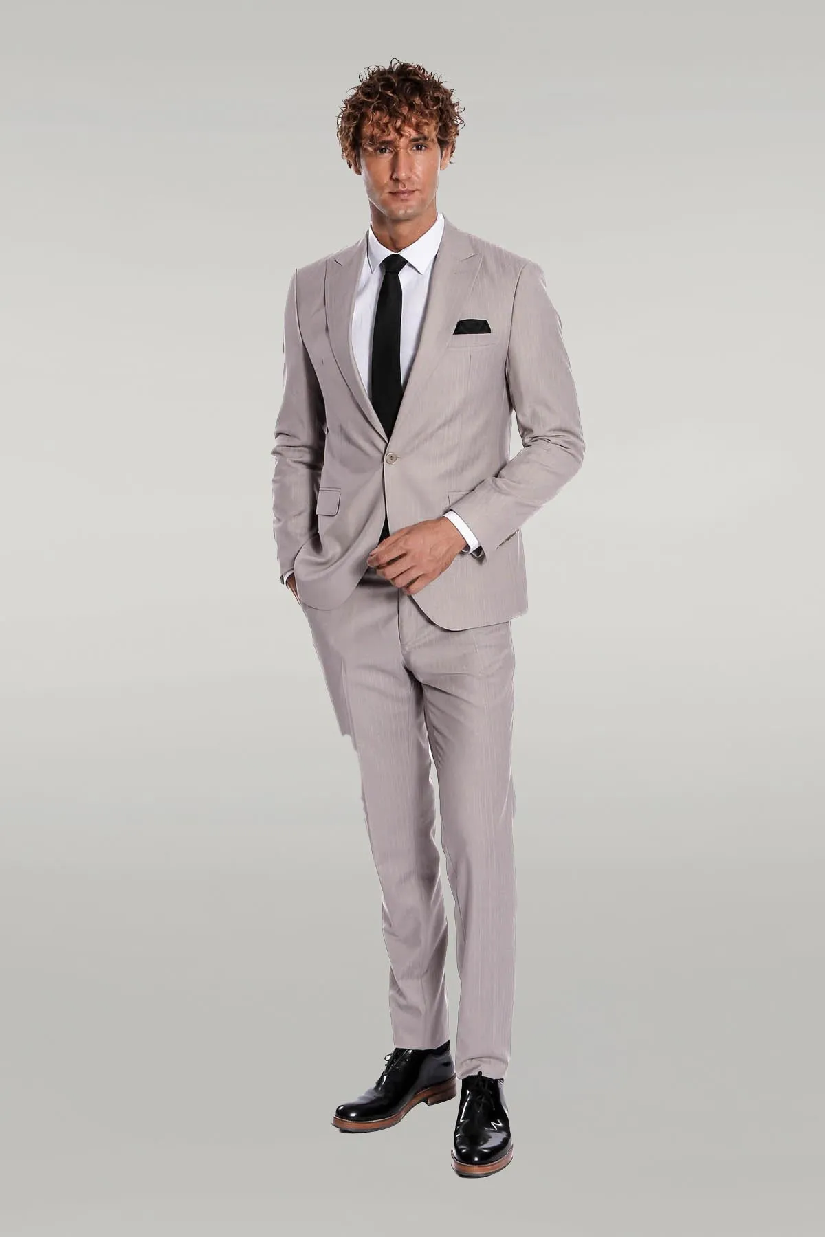 2 Piece Striped Grey Men Suit - Wessi sold by Wessi product image thumbnail 2