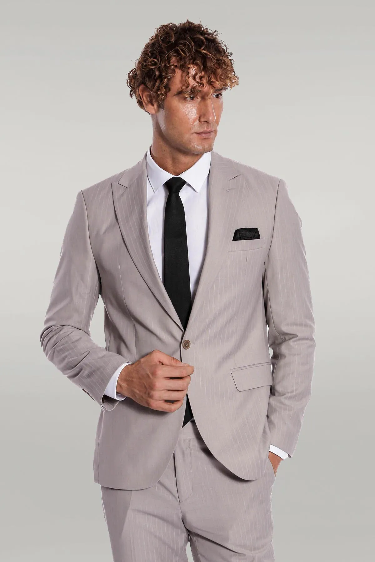 2 Piece Striped Grey Men Suit - Wessi sold by Wessi product image thumbnail 4
