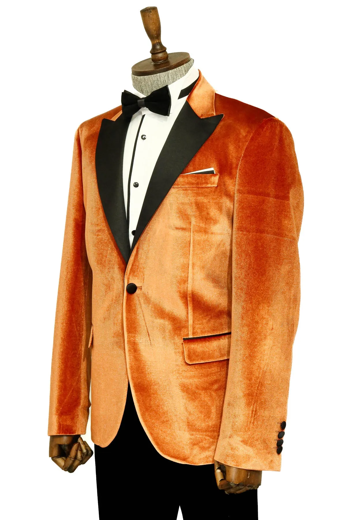 Velvet Slim Fit Single Button Tan Men Tuxedo Blazer sold by Wessi product image thumbnail 4