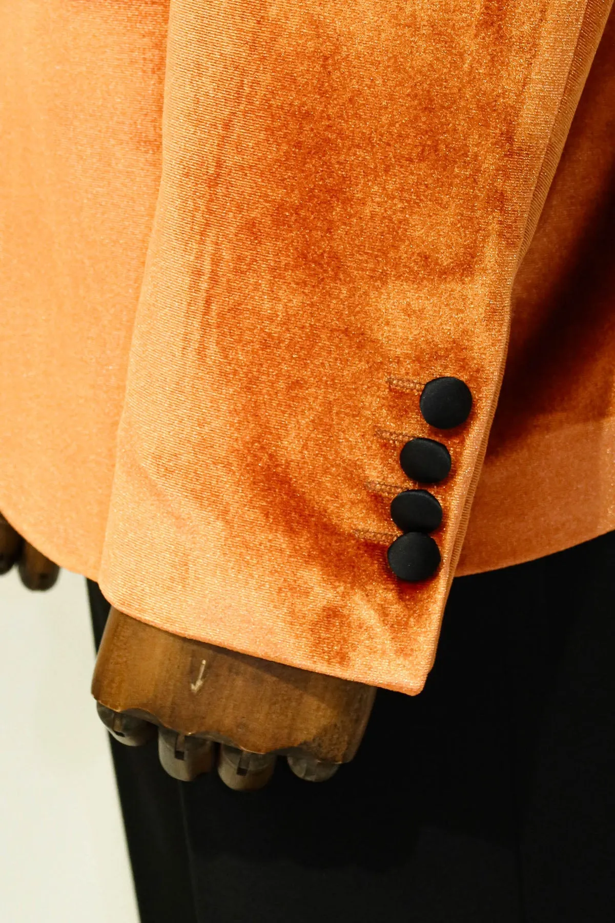 Velvet Slim Fit Single Button Tan Men Tuxedo Blazer sold by Wessi product image thumbnail 3