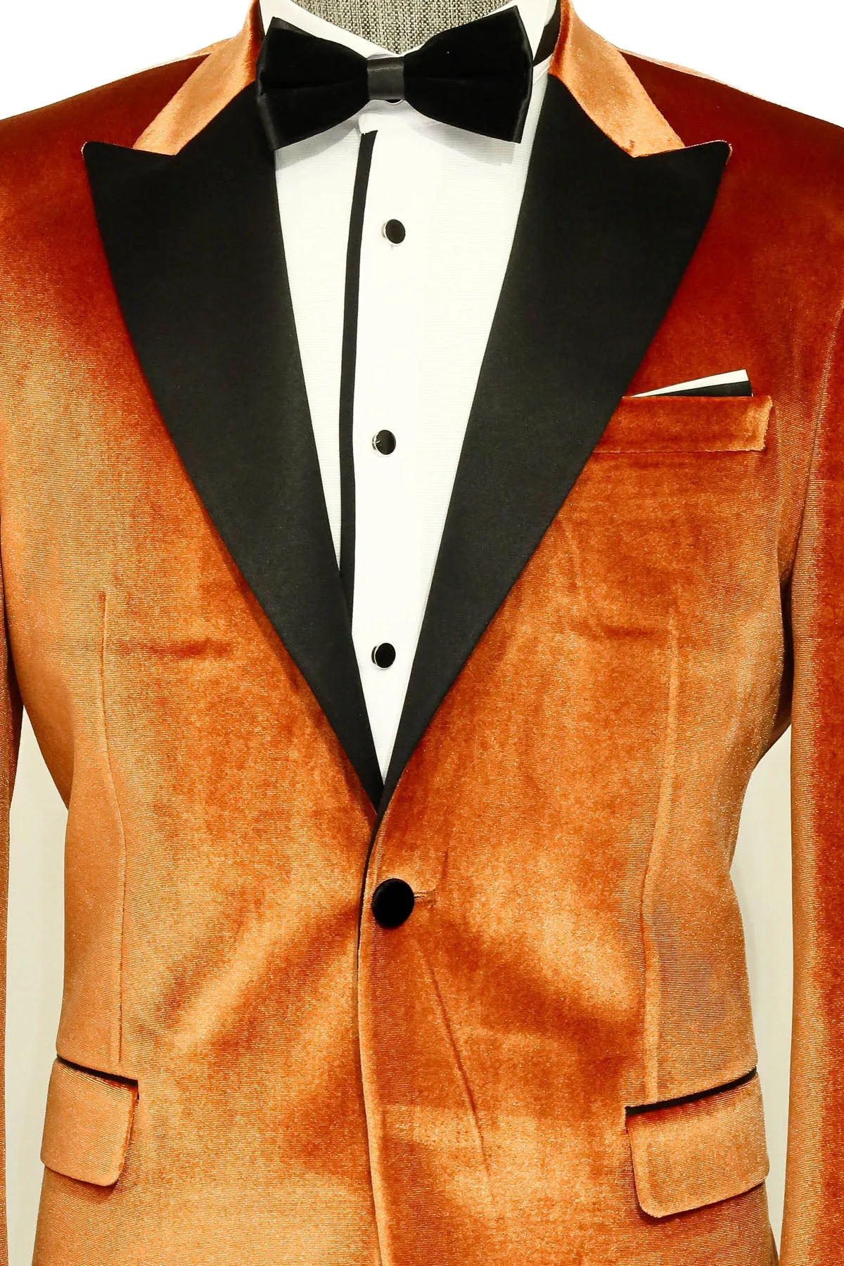 Velvet Slim Fit Single Button Tan Men Tuxedo Blazer sold by Wessi product image thumbnail 2