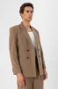 Men's Camel Double Breasted  Blazer Jacket with Bag Pocket - Wessi sold by Wessi