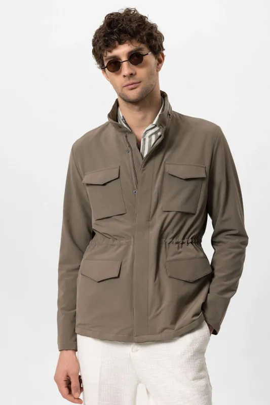 Men's Khaki Stand Collar Safari  Jacket - Wessi sold by Wessi