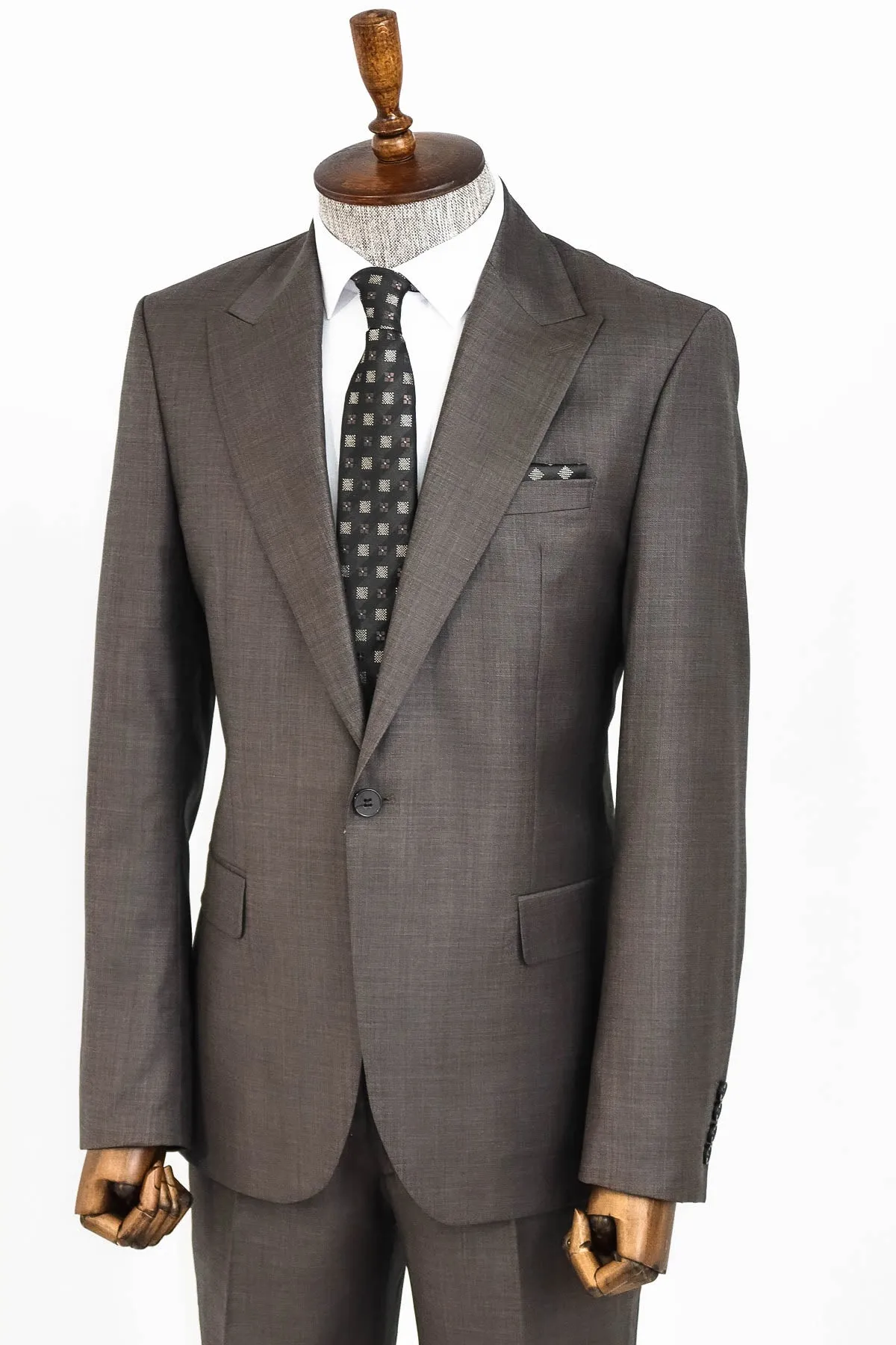 Wool Slim Fit Brown Men Suit - Wessi sold by Wessi product image thumbnail 4