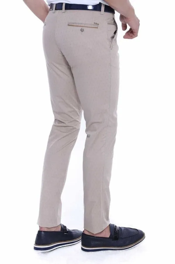 5 Pockets Patterned Men Beige Pants - Wessi sold by Wessi product image thumbnail 3