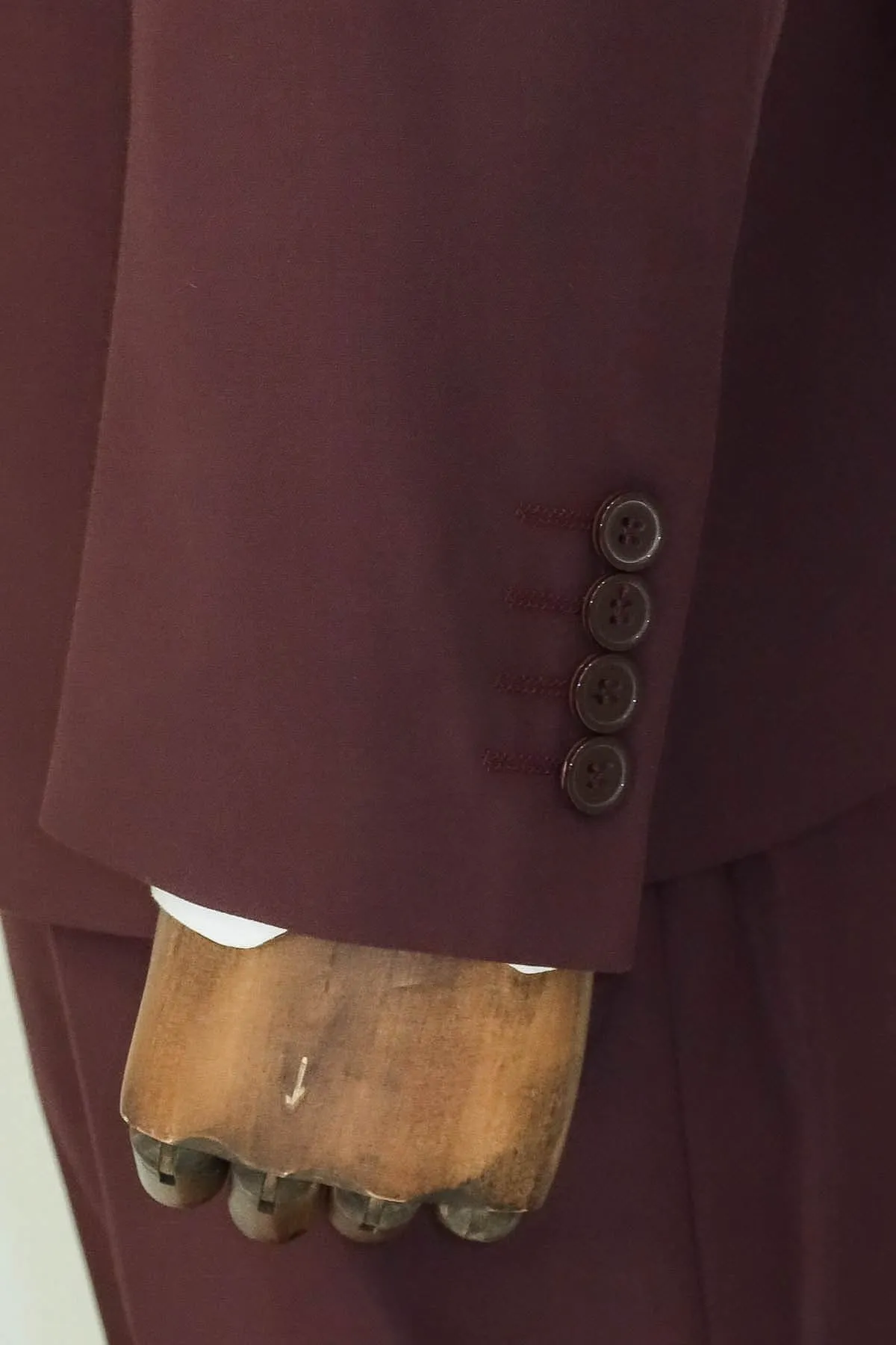 Wide Peak Collar Slim Fit Burgundy Men Double-Breasted Suit - Wessi sold by Wessi product image thumbnail 4