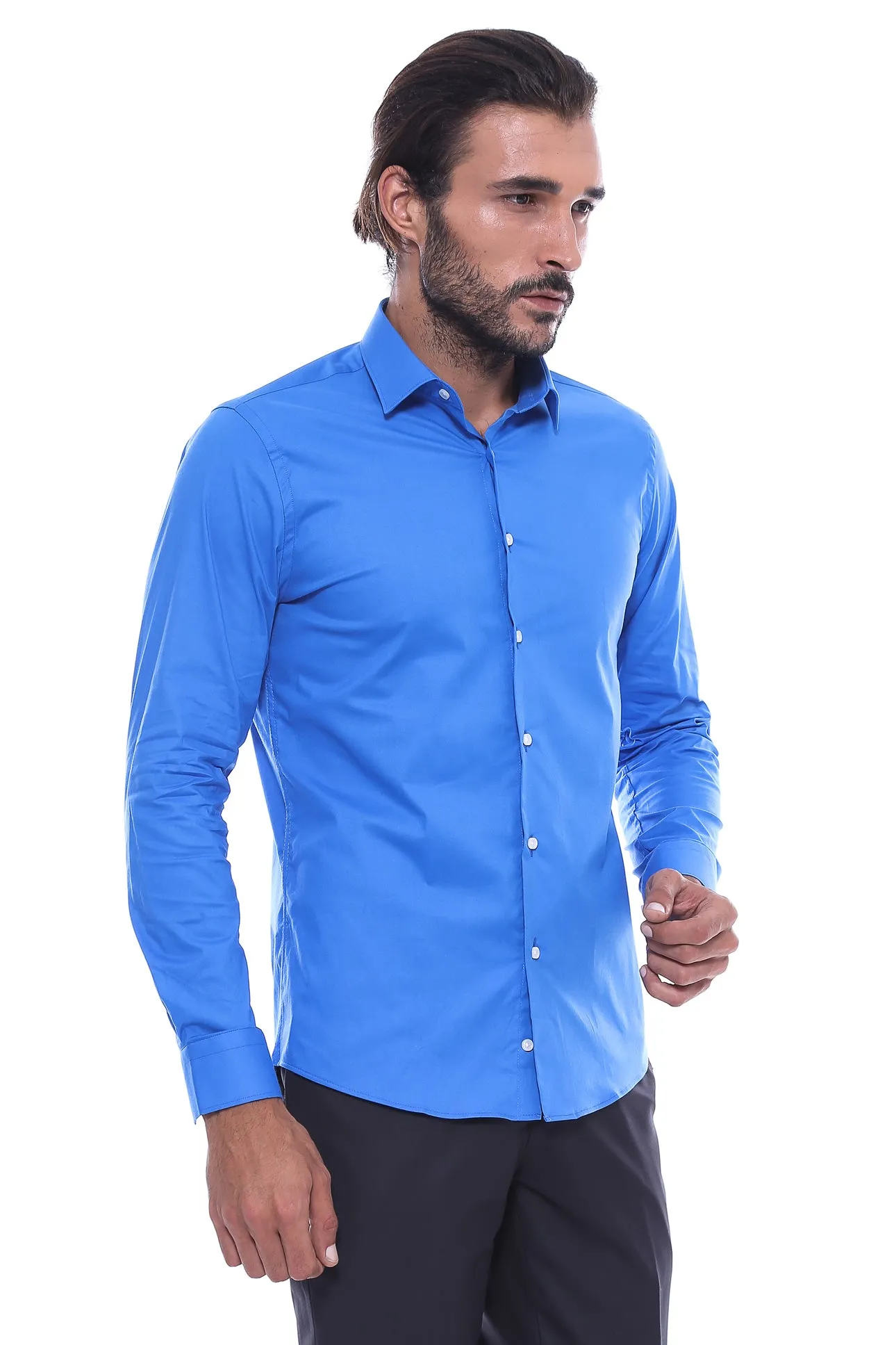 Blue Slim Fit Men's Shirt | Wessi sold by Wessi product image thumbnail 2