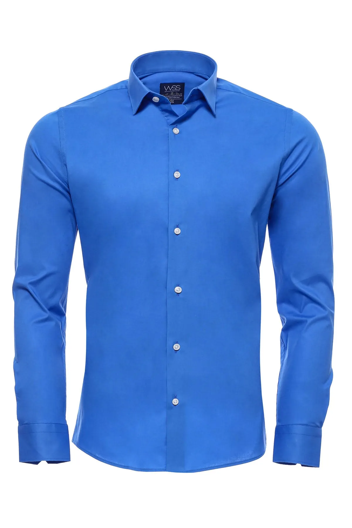 Blue Slim Fit Men's Shirt | Wessi sold by Wessi product image thumbnail 4