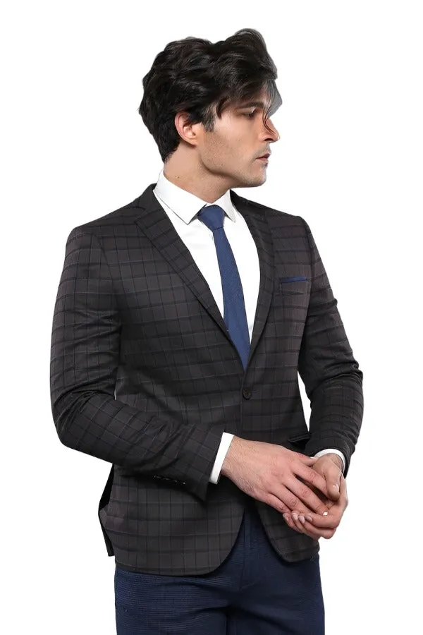 Plaid Brown Jacket with Handkerchief - Wessi sold by Wessi product image thumbnail 5