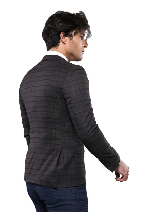 Plaid Brown Jacket with Handkerchief - Wessi sold by Wessi product image thumbnail 4