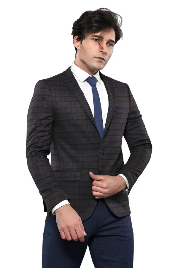 Plaid Brown Jacket with Handkerchief - Wessi sold by Wessi product image thumbnail 3