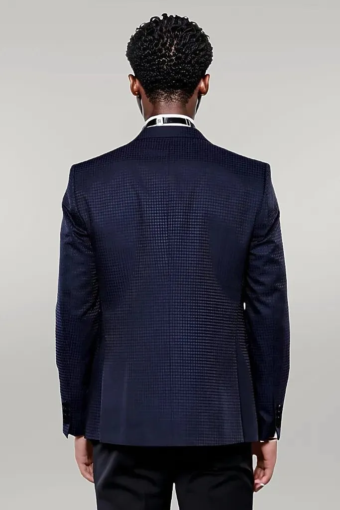 Patterned Jacket Combined Navy Blue Tuxedo | Wessi sold by Wessi product image thumbnail 4