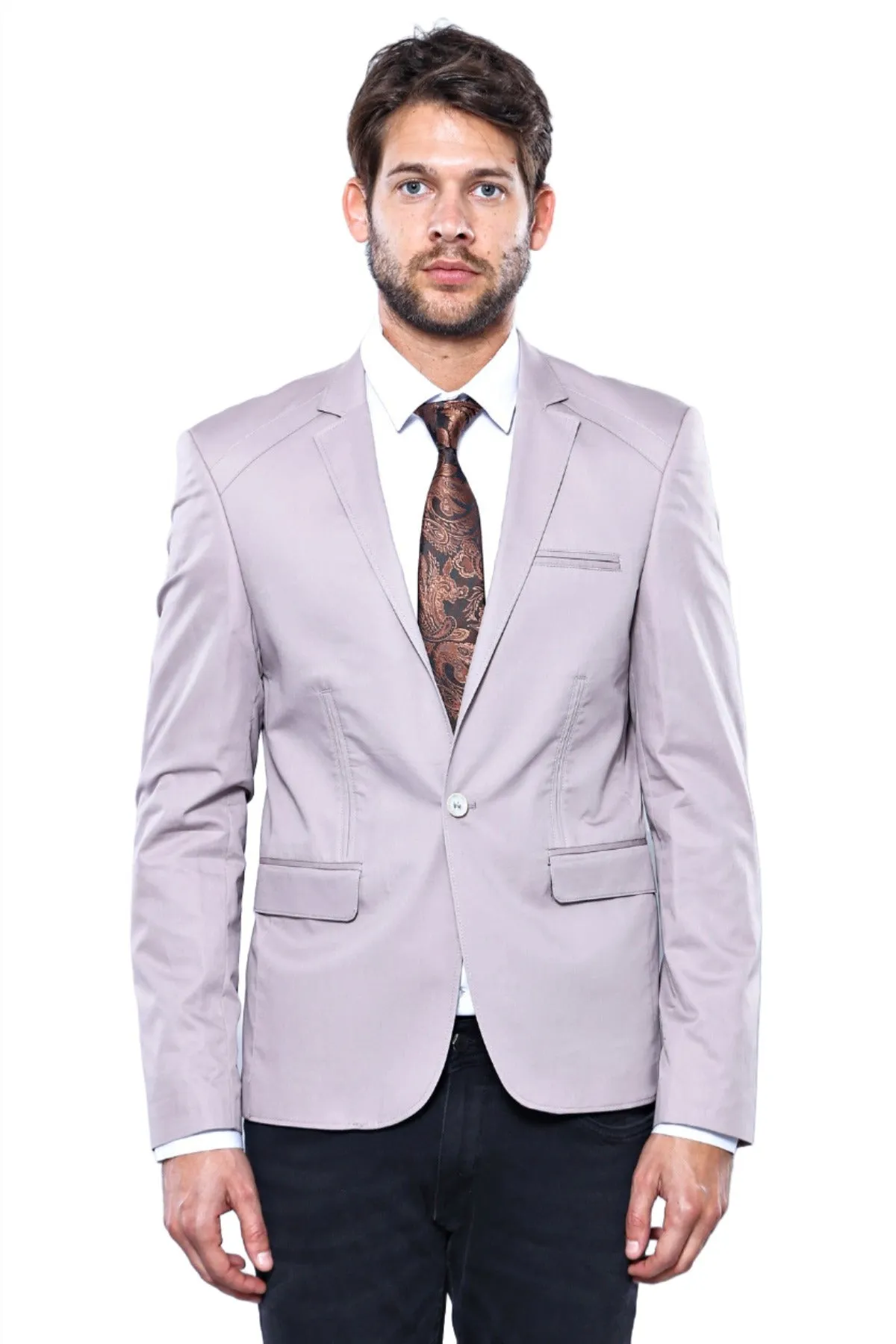 3 pocket Single Button Cotton Beige Jacket-Wessi sold by Wessi product image thumbnail 5