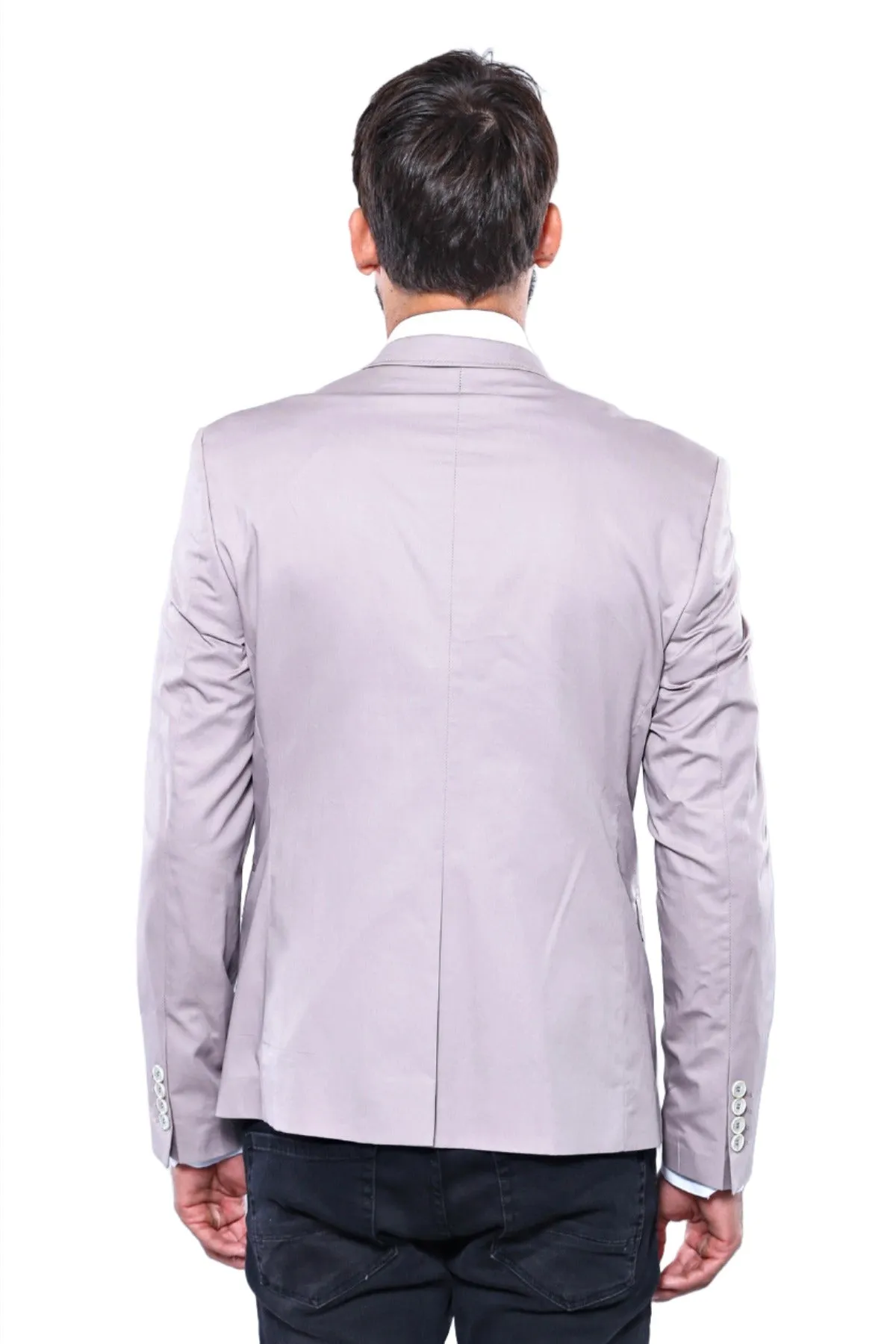 3 pocket Single Button Cotton Beige Jacket-Wessi sold by Wessi product image thumbnail 4