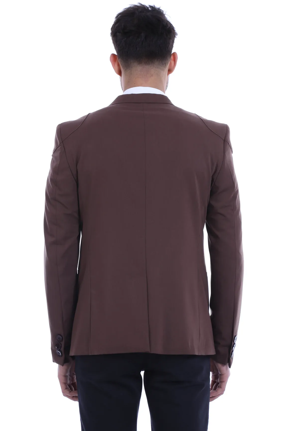 2 Button Shoulder Split Cotton Brown Jacket-Wessi sold by Wessi product image thumbnail 3