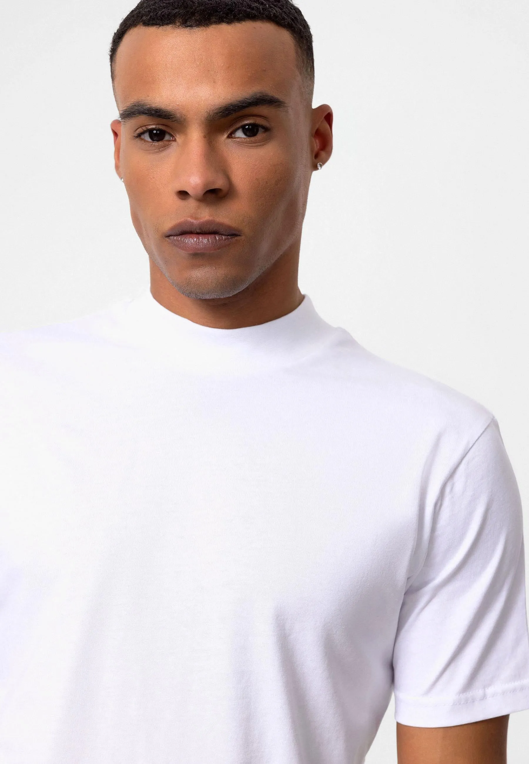 Men's White Slim Fit Basic T-Shirt - Wessi sold by Wessi product image thumbnail 4