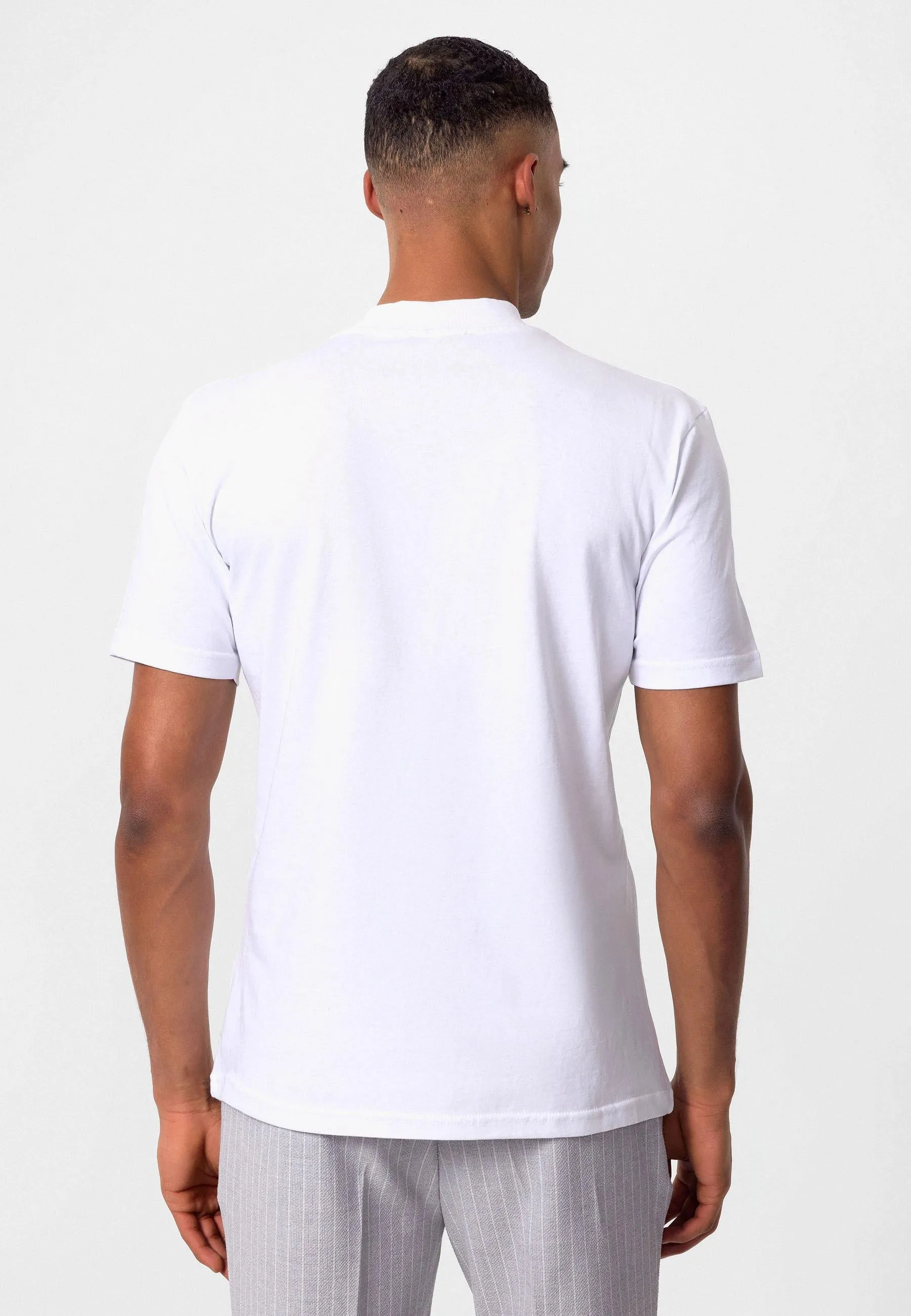 Men's White Slim Fit Basic T-Shirt - Wessi sold by Wessi product image thumbnail 5