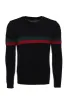 Crew Neck Knitwear Chest Striped Over Black - Wessi sold by Wessi