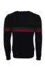 Crew Neck Knitwear Chest Striped Over Black - Wessi sold by Wessi