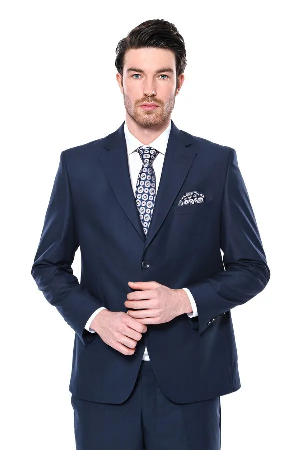 4 Drop Navy Blue Polyviscose Suit | Wessi sold by Wessi