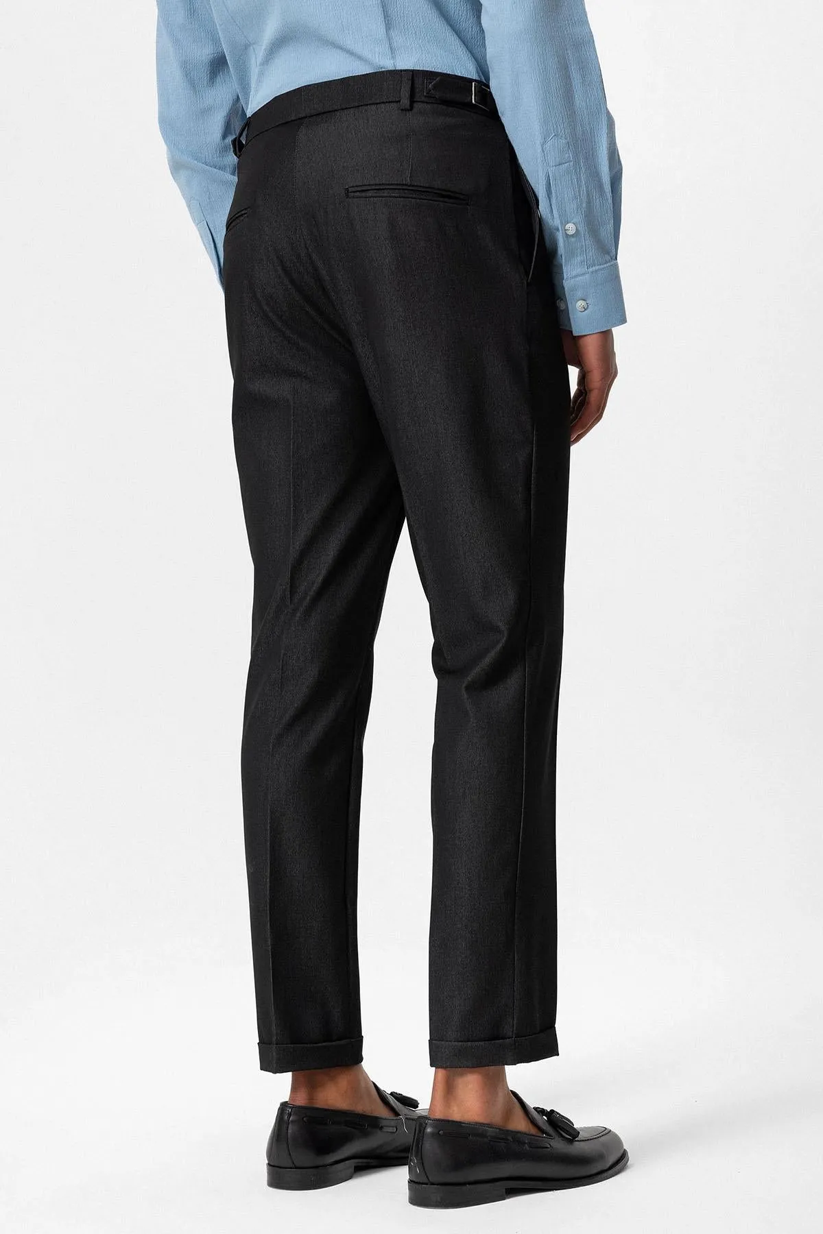 Men's Smoked Slim Fit Cuffed Pants - Wessi sold by Wessi product image thumbnail 5