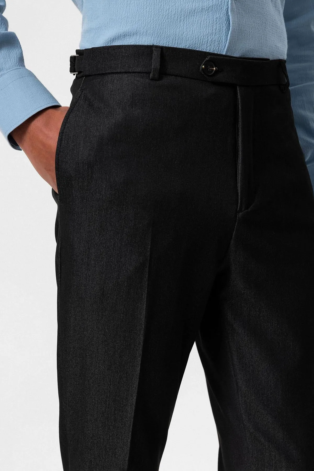 Men's Smoked Slim Fit Cuffed Pants - Wessi sold by Wessi product image thumbnail 4