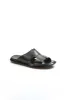 Black Leather Open-Toe Slide Sandals Wessi sold by Wessi