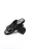 Black Leather Open-Toe Slide Sandals Wessi sold by Wessi