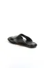 Black Leather Open-Toe Slide Sandals Wessi sold by Wessi