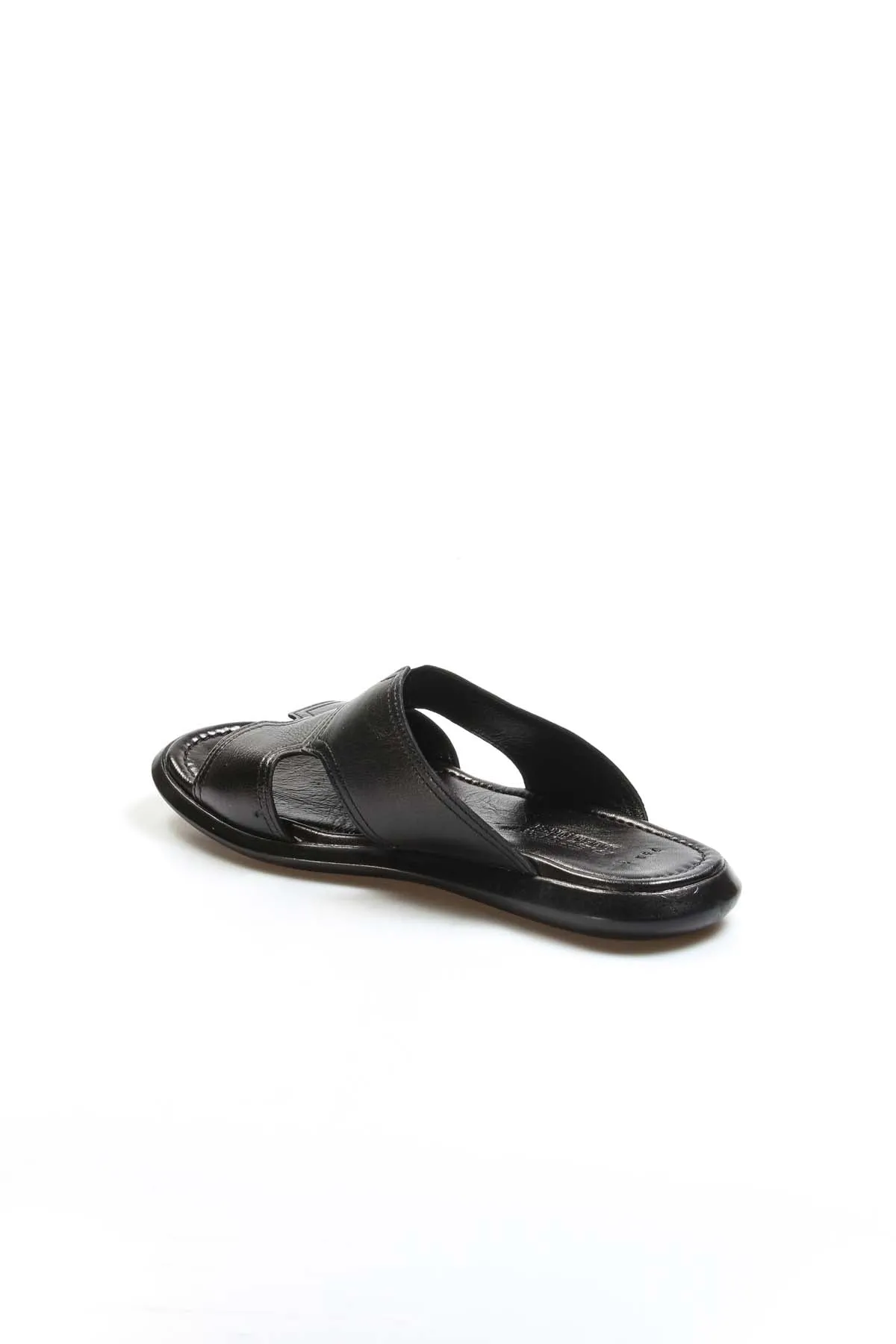 Black Leather Open-Toe Slide Sandals Wessi sold by Wessi product image thumbnail 2