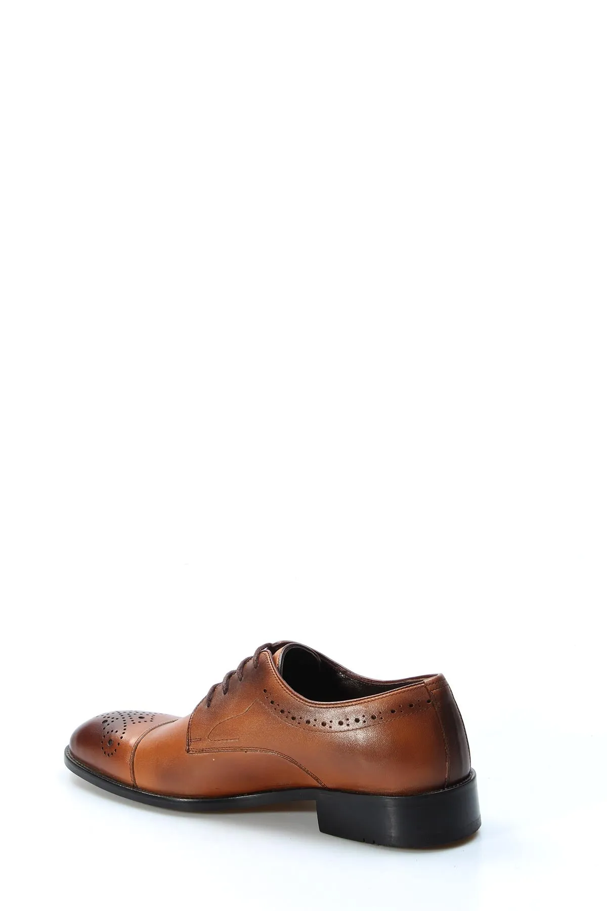 Men's Brown Leather Brogue Oxford Shoes with Perforated Cap Toe - Wessi sold by Wessi product image thumbnail 2