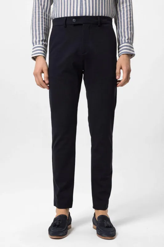 Navy Blue Slim Fit Men's Trousers - Wessi sold by Wessi