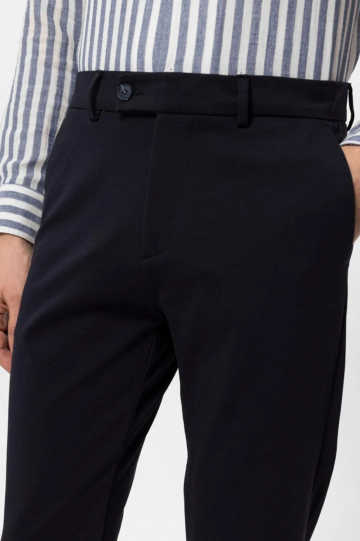Navy Blue Slim Fit Men's Trousers - Wessi sold by Wessi product image thumbnail 4