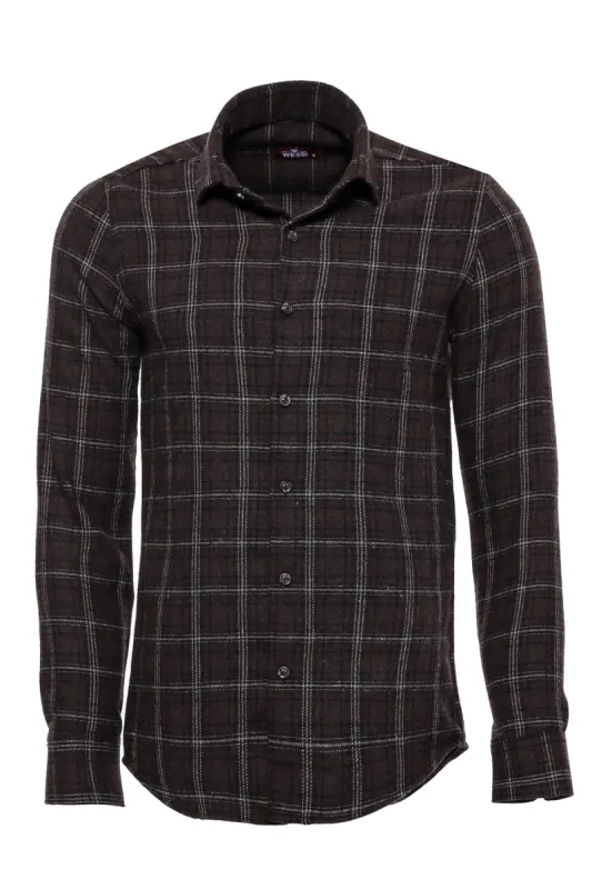 Checked Brown Men Lumberjack Shirt - Wessi sold by Wessi