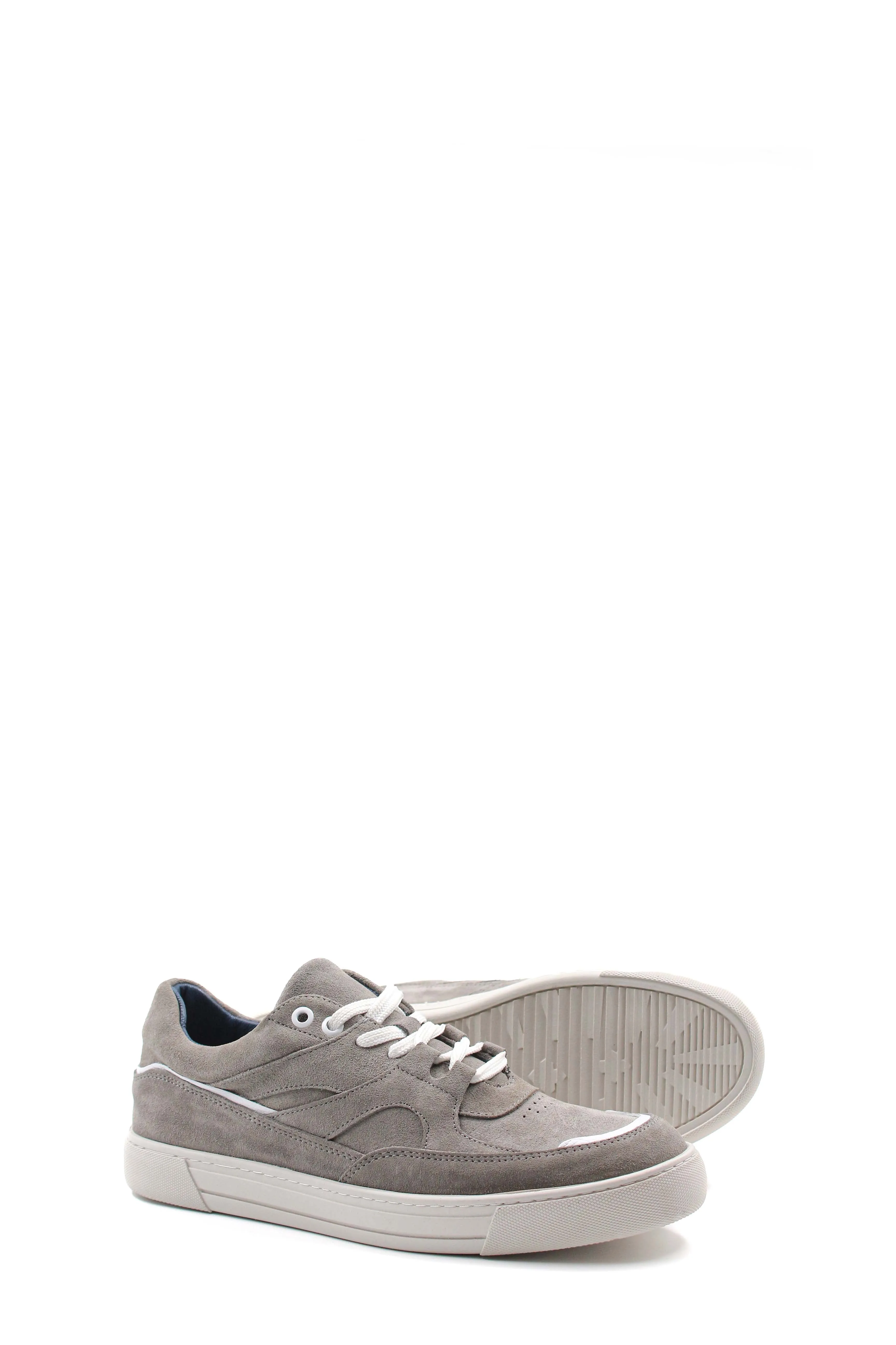 Men's Grey Suede Casual Sneakers with White Laces - Wessi sold by Wessi product image thumbnail 3