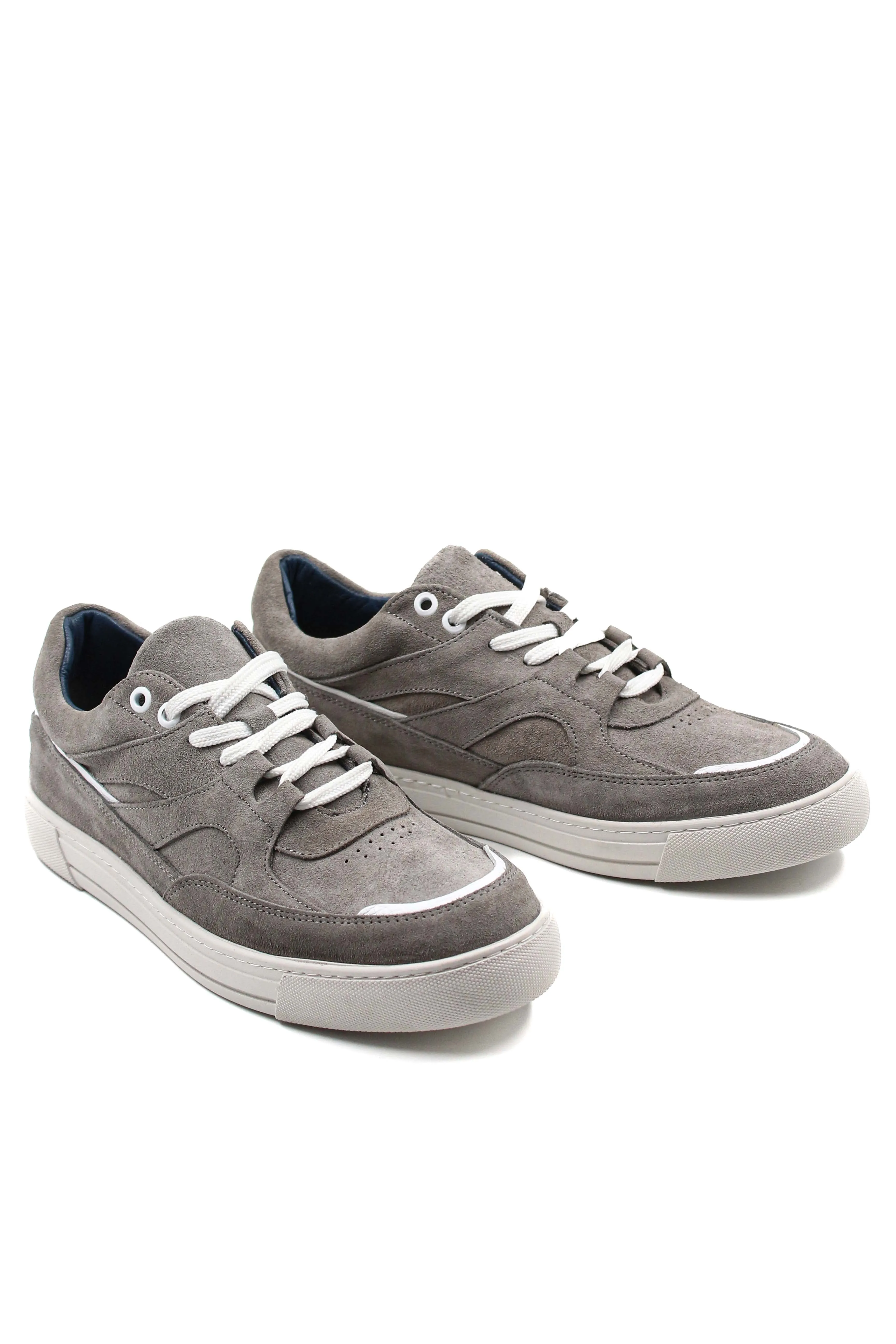 Men's Grey Suede Casual Sneakers with White Laces - Wessi sold by Wessi product image thumbnail 4