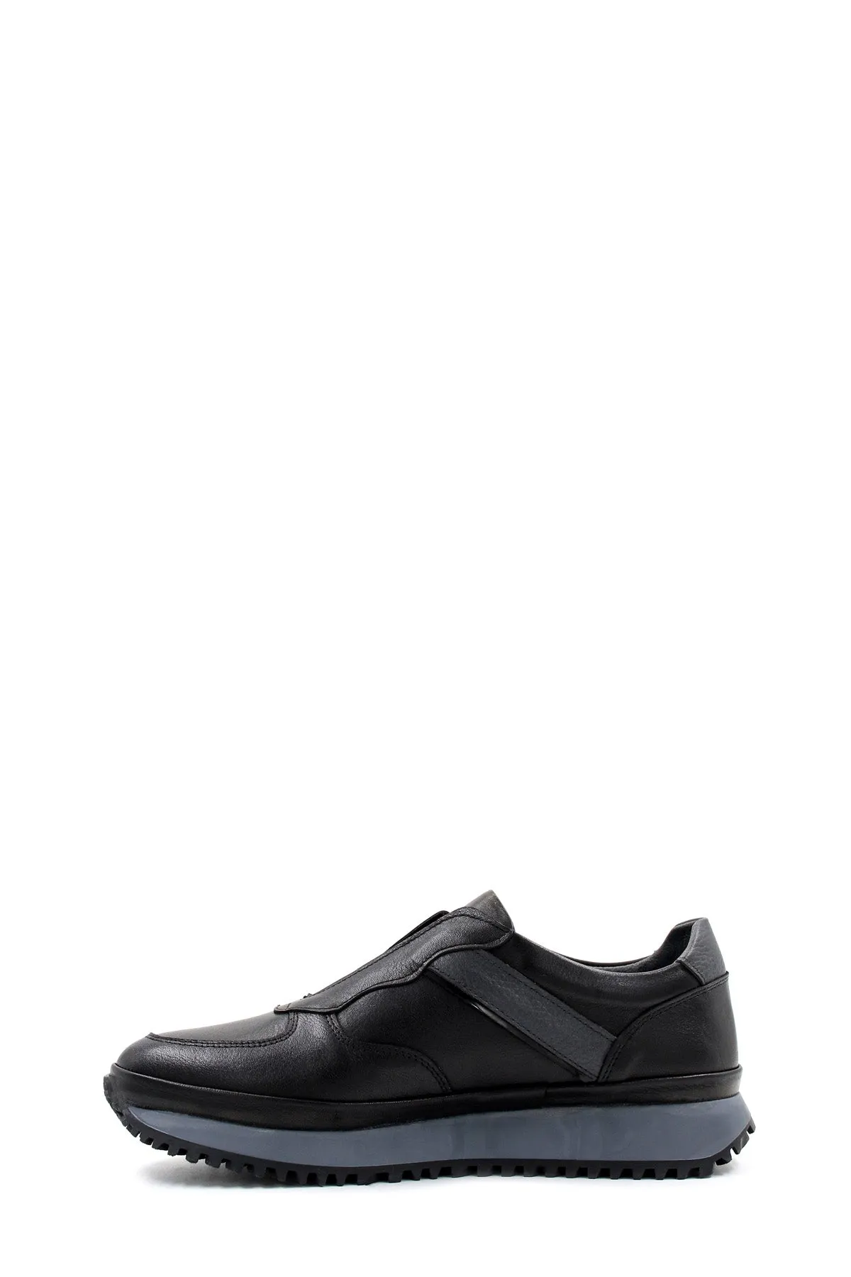 Men's Black Leather Slip-On Sneakers with Cushioned Sole - Wessi sold by Wessi product image thumbnail 2