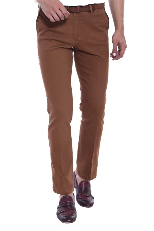 Cotton Dot Pocket Brown Men Pants - Wessi sold by Wessi