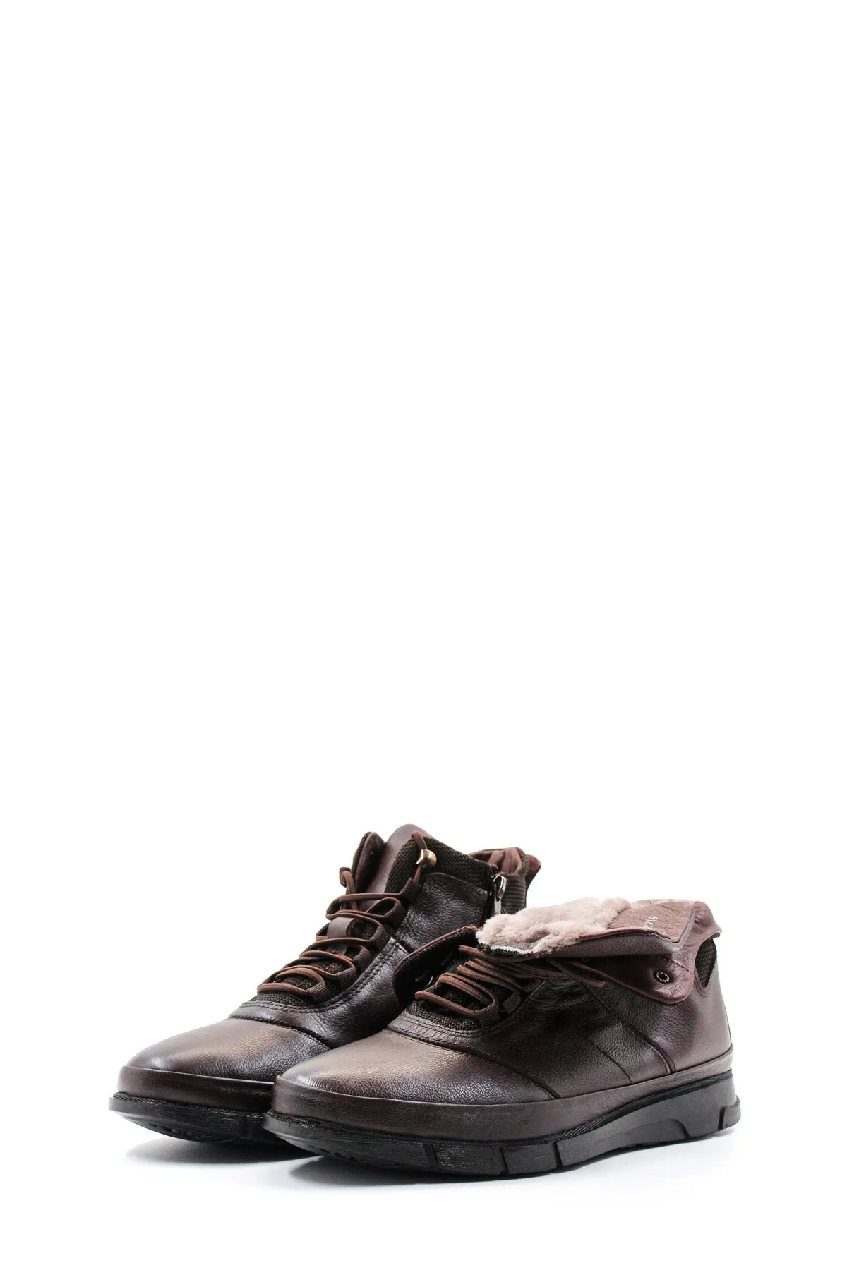 Men's Brown Leather High-Top Boots with Cushioned Sole - Wessi sold by Wessi product image thumbnail 5