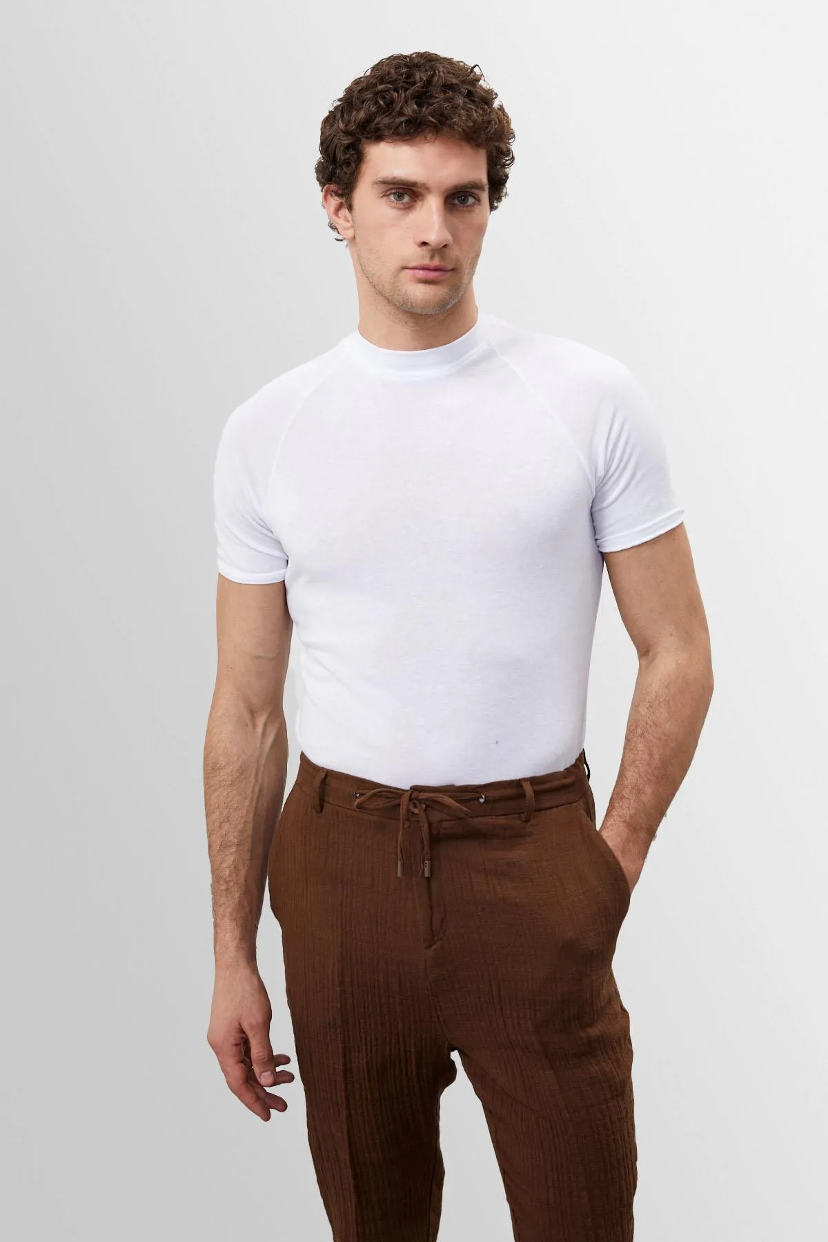 White Slim Fit Crew Neck Men's T-Shirt - Wessi sold by Wessi product image thumbnail 3